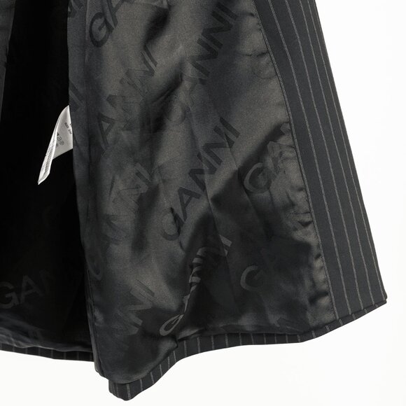 Ganni Black Pinstripe Oversized Blazer *MISSING BUTTONS* - Picture 9 of 13
